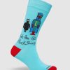 Hombre Hush Puppies | Calcetines Hp Crew Negro Oveja Azul Cristal