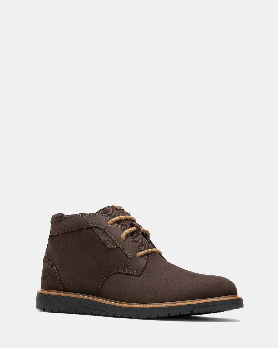 Hombre Hush Puppies | Jenson Chukka Nubuck marrón oscuro